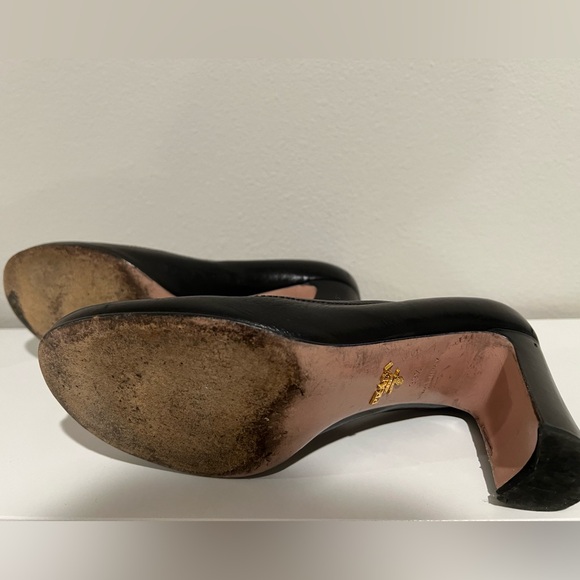 Black Leather Prada Heels - Picture 4 of 5